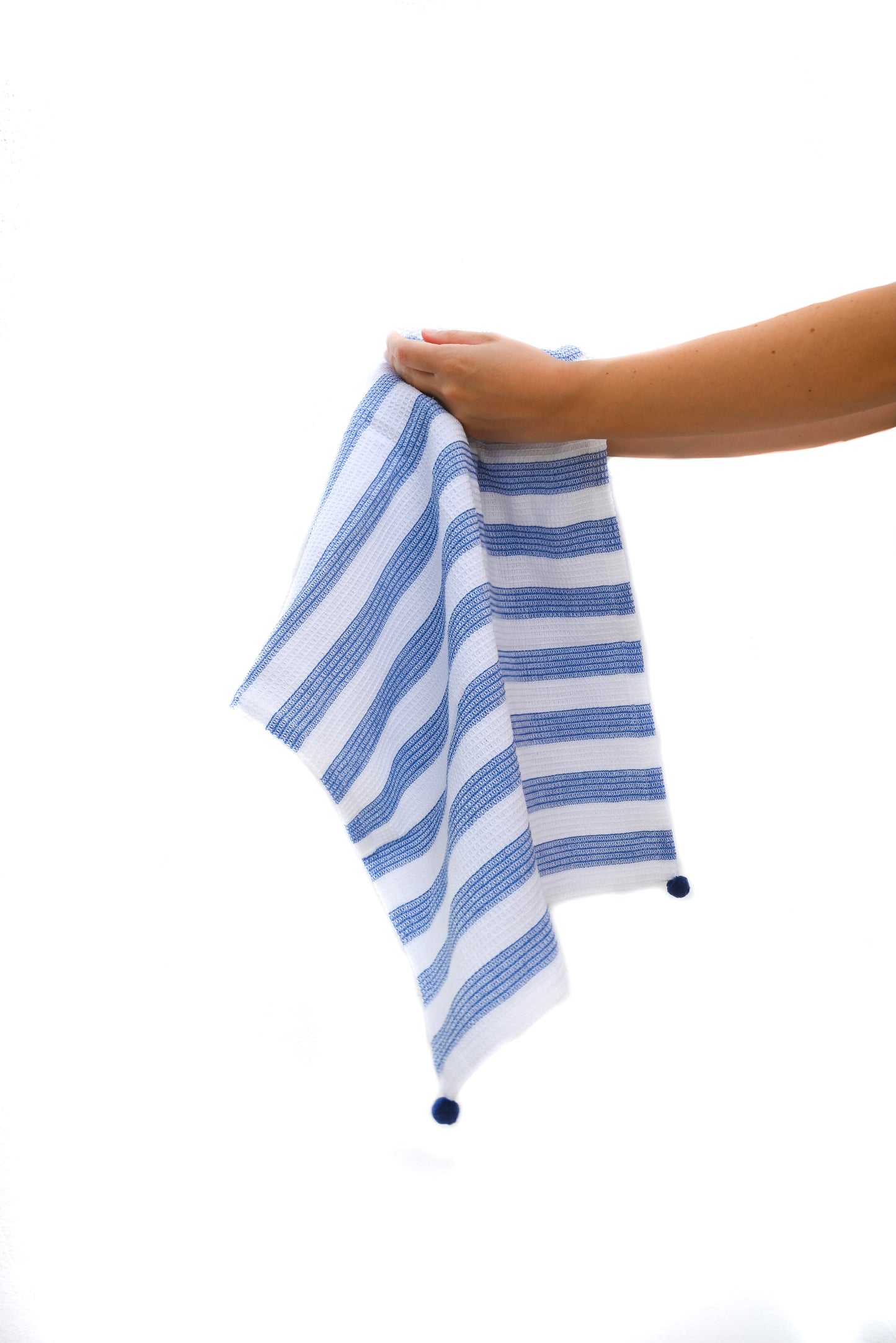 Kitchen Towel Waffle Stripe Blue